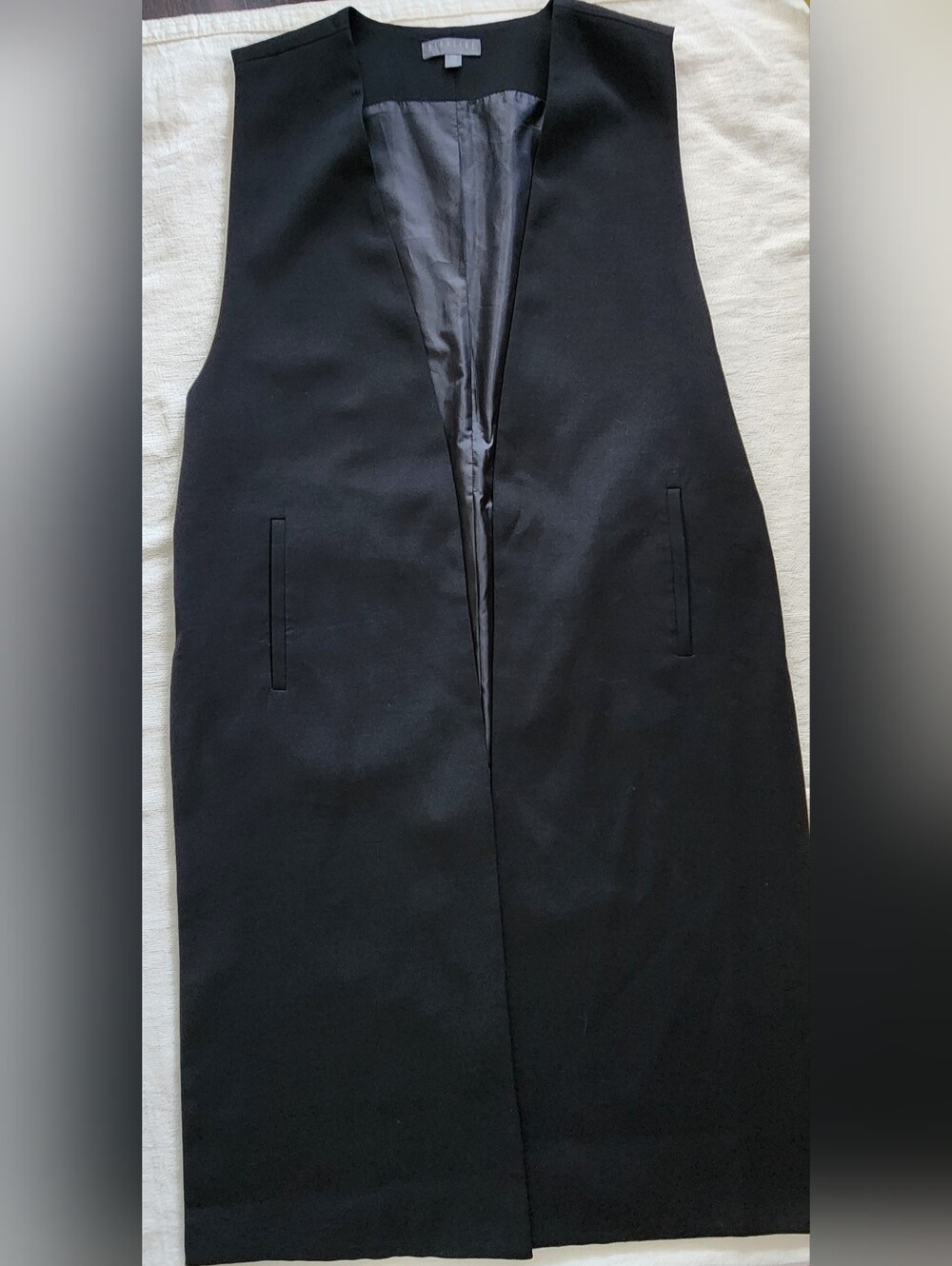 Highline Oak + Fort Black Longline Sleeveless Vest Duster M